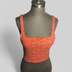 American Eagle Floral Square Neck Cropped Tank - Size Small